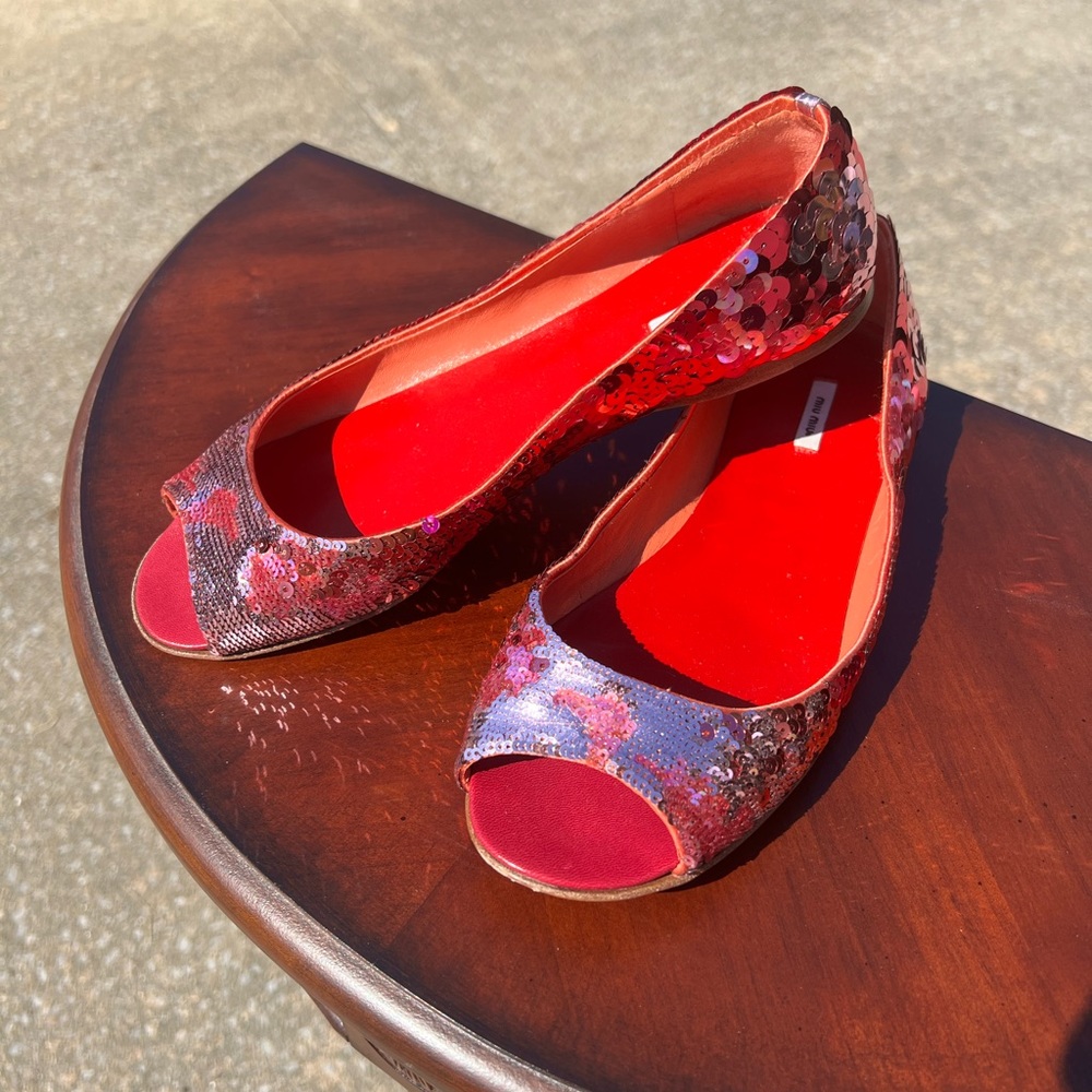 Mini Miu pink flats